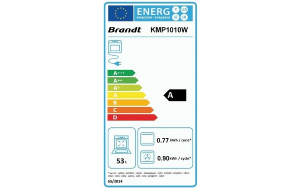 BRANDT KMP1010W - &Eacute;tiquette &eacute;nergie