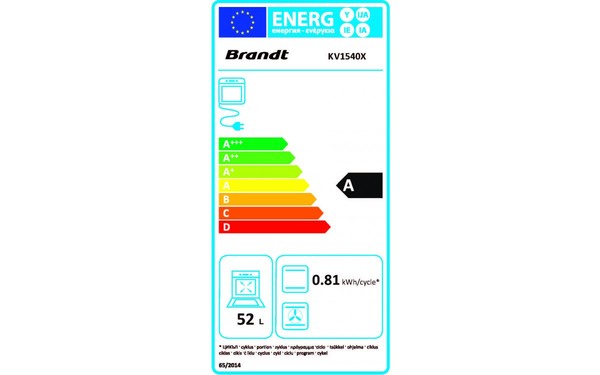 BRANDT KV1540X - &Eacute;tiquette &eacute;nergie