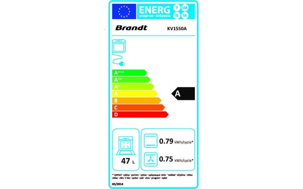 BRANDT KV1550A - &Eacute;tiquette &eacute;nergie