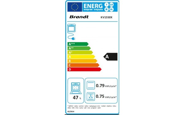 BRANDT KV1550X - &Eacute;tiquette &eacute;nergie