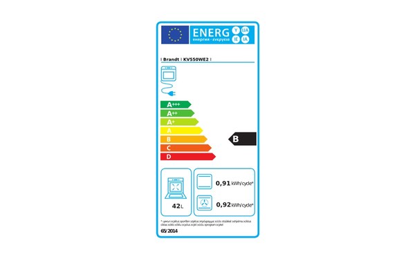 BRANDT KV550WE2 - &Eacute;tiquette &eacute;nergie