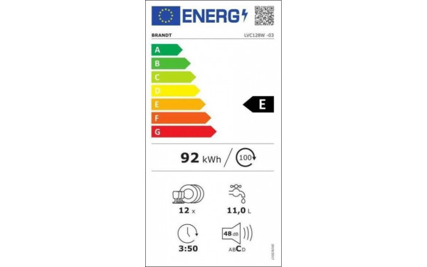 BRANDT LVC128W - &Eacute;tiquette &eacute;nergie v2