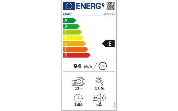 BRANDT LVC137W - &Eacute;tiquette &eacute;nergie v2