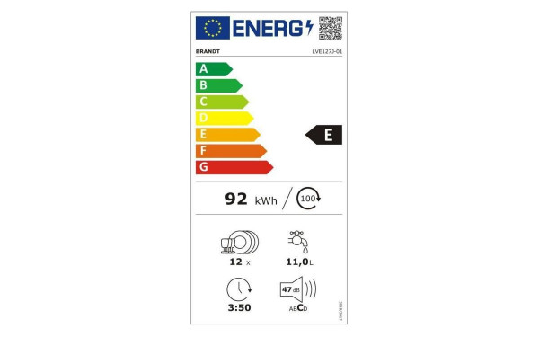 BRANDT LVE127J - &Eacute;tiquette &eacute;nergie v2