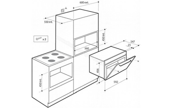 BRANDT ME1255X - Dimensions