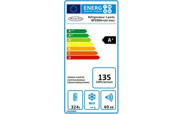 BRANDY BEST RF330A+ - &Eacute;tiquette &eacute;nergie