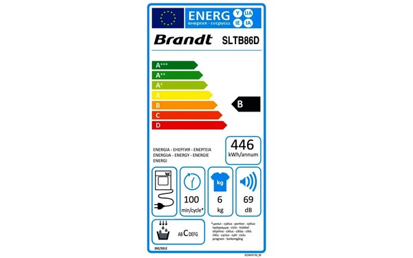 BRANDT SLTB86D - &Eacute;tiquette &eacute;nergie