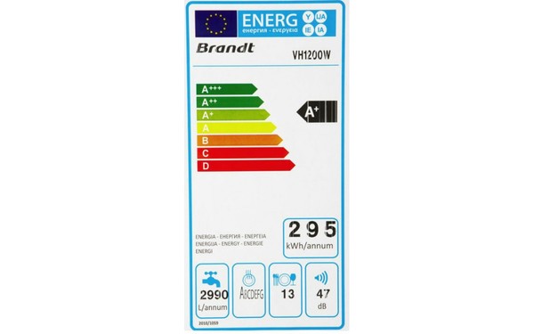 BRANDT VH1200W - &Eacute;tiquette &eacute;nergie
