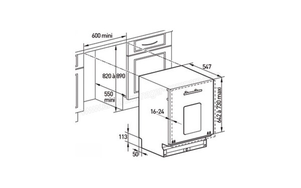 BRANDT VH1235J - Sch&eacute;ma d'encastrement
