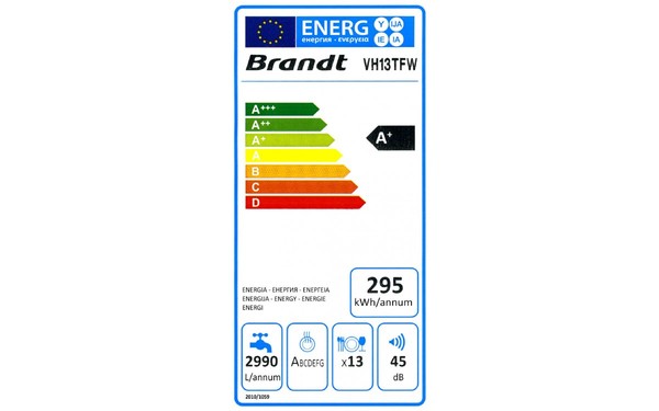 BRANDT VH13TFW - &Eacute;tiquette &eacute;nergie