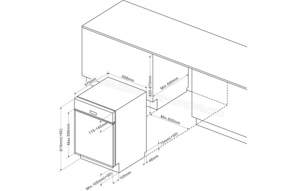 BRANDT VH1505B - Sch&eacute;ma d'encastrement