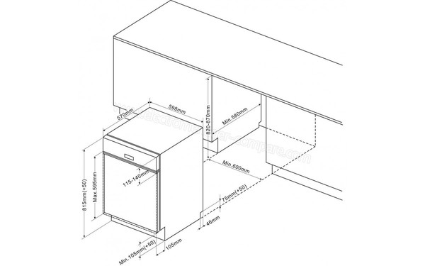 BRANDT VH1744X - Sch&eacute;ma d'encastrement
