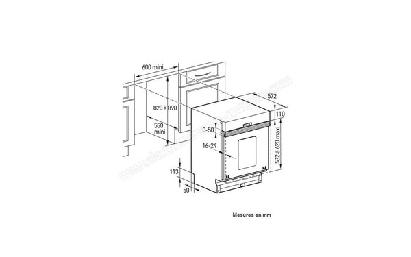 BRANDT VH925XE1 - Schema d'encastrement