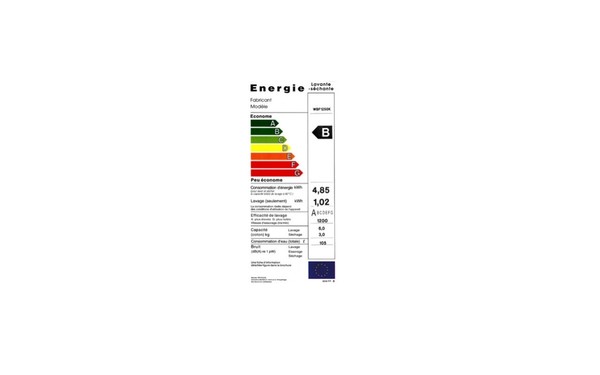 BRANDT WBF1250K - &Eacute;tiquette &eacute;nergie