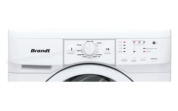 BRANDT WFK1418F - Vue du panneau de commande
