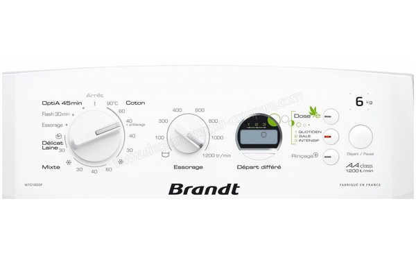 BRANDT WTC12D3F - Panneau de commandes