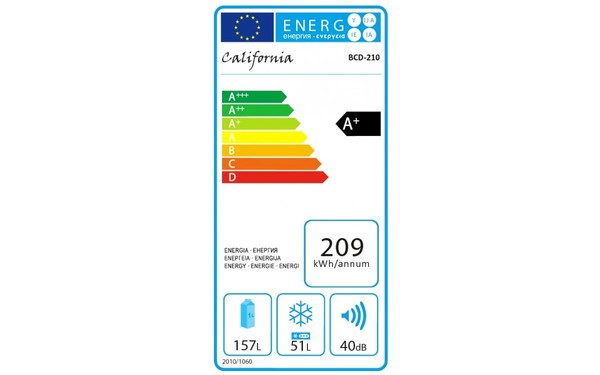 CALIFORNIA BCD 210 - &Eacute;tiquette &eacute;nergie