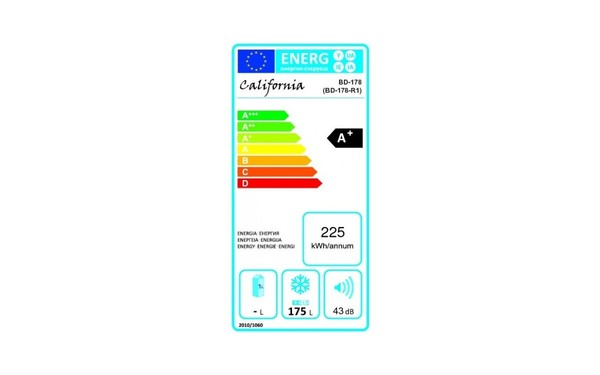 CALIFORNIA BD178 - &Eacute;tiquette &eacute;nergie