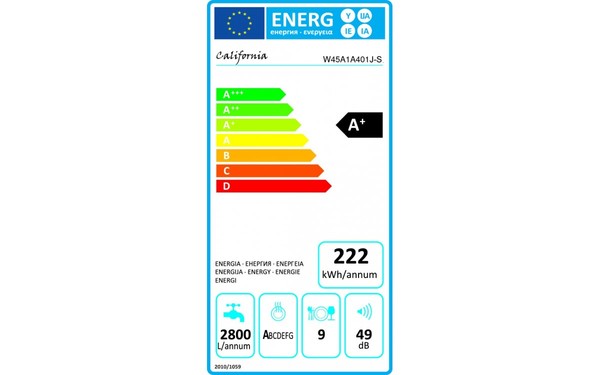 CALIFORNIA W45A1A401J-S - &Eacute;tiquette &eacute;nergie