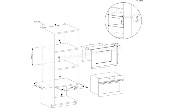 CANDY CA38FL7NWXW - Dimensions