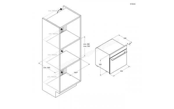 CANDY CA6 N3B3YTX1 - Dimensions