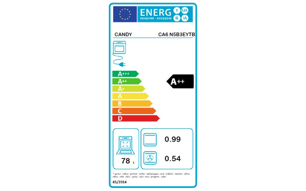 CANDY CA6N5B3EYTB - &Eacute;tiquette &eacute;nergie