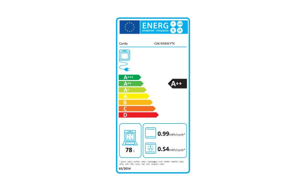 CANDY CA6N5B3EYTX - &Eacute;tiquette &eacute;nergie