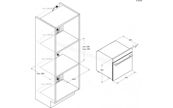 CANDY CA6 NP5B3YTX - Dimensions