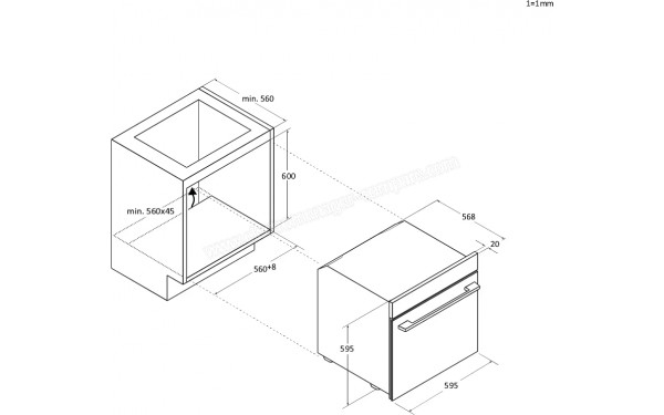 CANDY CA6 NP5B3YTX - Dimensions