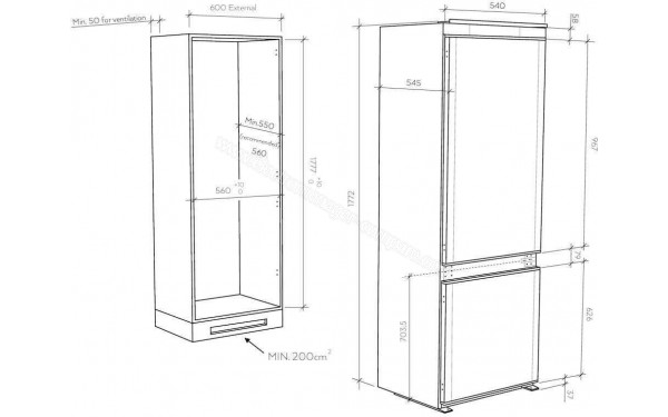 CANDY CBT3518FW - Dimensions