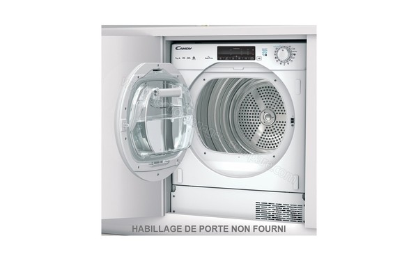 CANDY CBTD7A1TE-S - Vue 3/4 gauche avec encastrement (cr&eacute;dit : Darty)