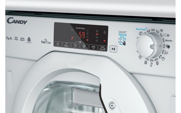CANDY CBTD7A1TE-S - Panneau de commandes 1 (cr&eacute;dit : Darty)