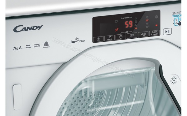 CANDY CBTD7A1TE-S - Panneau de commandes 2 (cr&eacute;dit : Darty)
