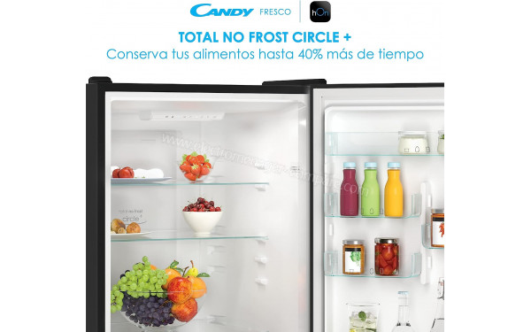 CANDY CCE4T618EB - Vue de l'int&eacute;rieur partie r&eacute;frig&eacute;rateur