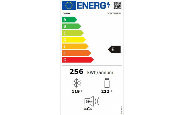CANDY CCE4T618EW - &Eacute;tiquette &eacute;nergie v2