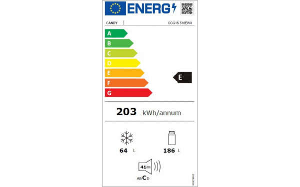 CANDY CCG1S518EWX - &Eacute;tiquette &eacute;nergie v2