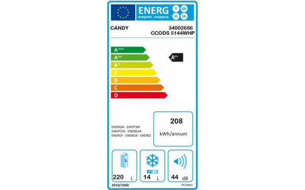 CANDY CCODS5144WHP - &Eacute;tiquette &eacute;nergie