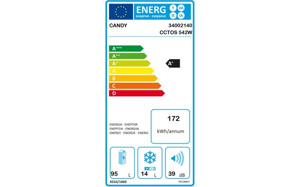 CANDY CCTOS542W - &Eacute;tiquette &eacute;nergie