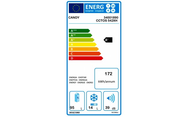 CANDY CCTOS542XH - &Eacute;tiquette &eacute;nergie