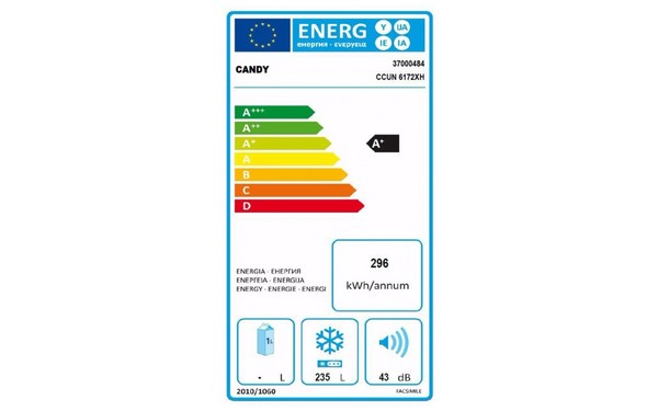 CANDY CCUN6172XH - &Eacute;tiquette &eacute;nergie
