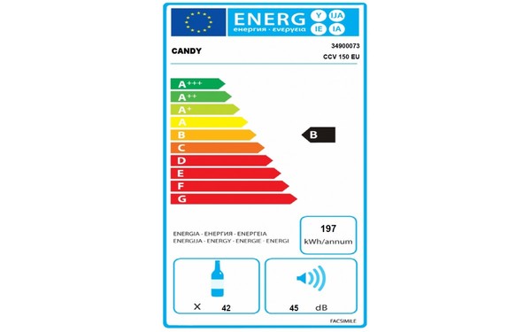 CANDY CCV 150 EU - &Eacute;tiquette &eacute;nergie