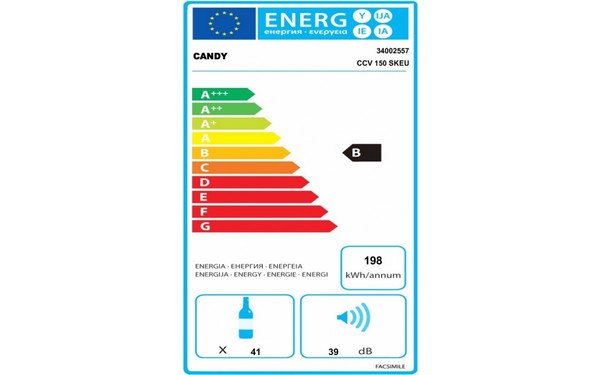 CANDY CCV150SKEU - &Eacute;tiquette &eacute;nergie