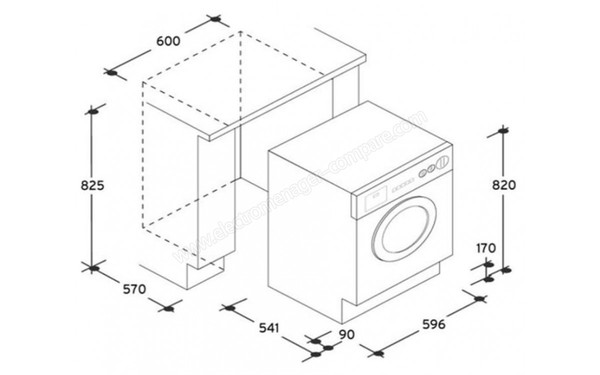 CANDY CDB485DN-1S - Schemas d'encastrement  (cr&eacute;dit : Boulanger)