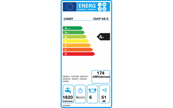 CANDY CDCP 6/E-S - &Eacute;tiquette &eacute;nergie