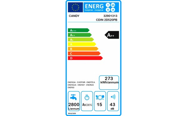 CANDY CDIN2D520PB - &Eacute;tiquette &eacute;nergie