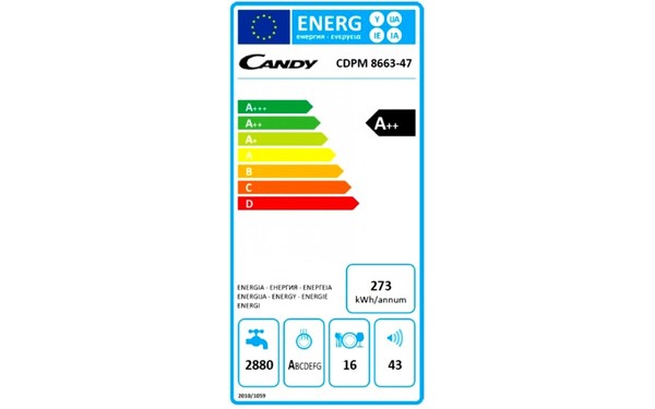 CANDY CDPM8663 - &Eacute;tiquette &eacute;nergie