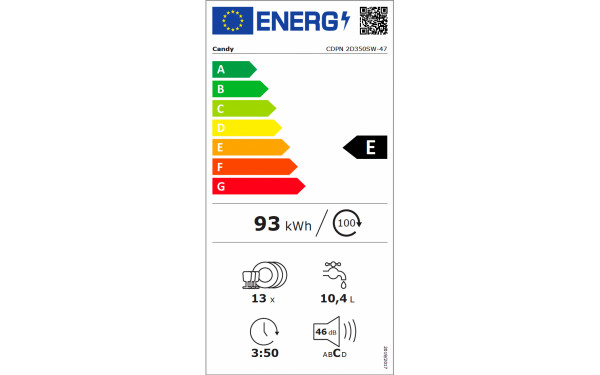CANDY CDPN2D350SW-47 - &Eacute;tiquette &eacute;nergie v2