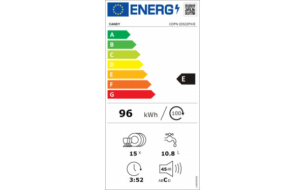 CANDY CDPN2D522PX/E - &Eacute;tiquette &eacute;nergie v2