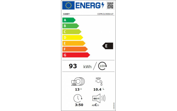 CANDY CDPN2L350SA-47 - &Eacute;tiquette &eacute;nergie v2