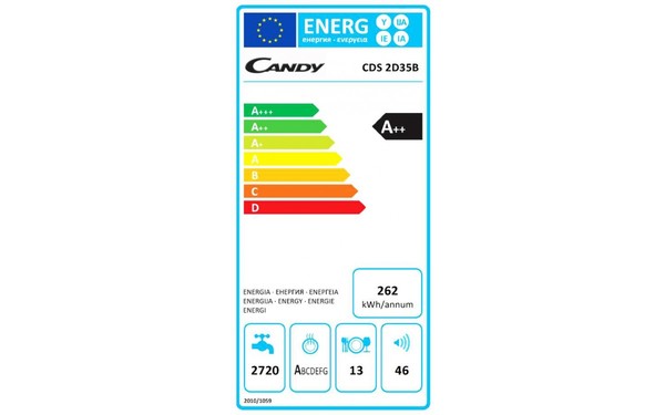CANDY CDS2D35B - &Eacute;tiquette &eacute;nergie